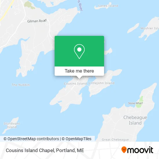 Cousins Island Chapel map