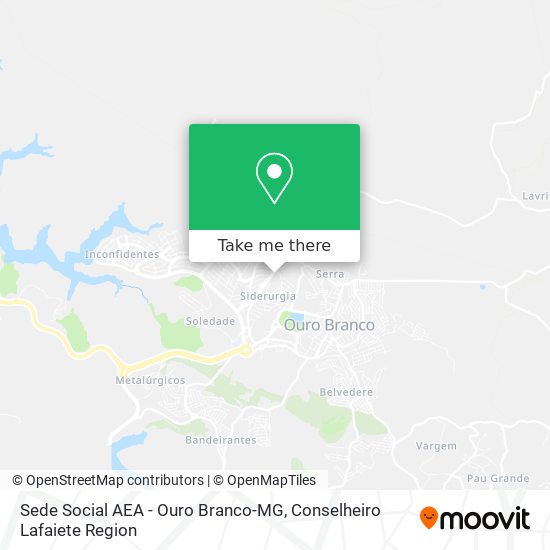 Sede Social AEA - Ouro Branco-MG map