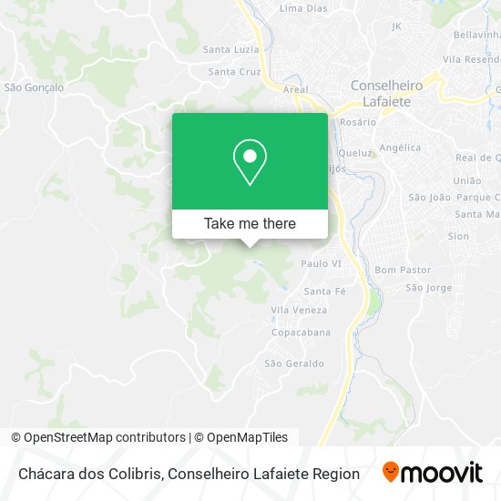 Chácara dos Colibris map