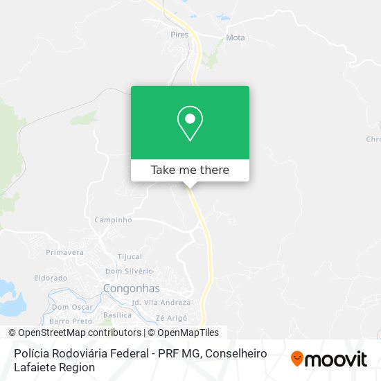 Polícia Rodoviária Federal - PRF MG map