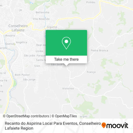 Recanto do Aspirina Local Para Eventos map