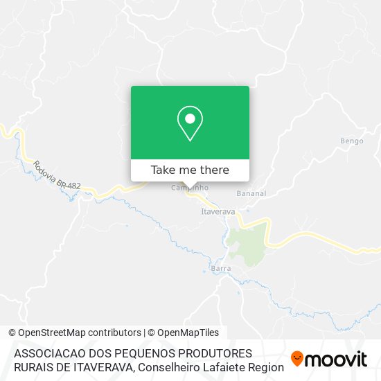 ASSOCIACAO DOS PEQUENOS PRODUTORES RURAIS DE ITAVERAVA map