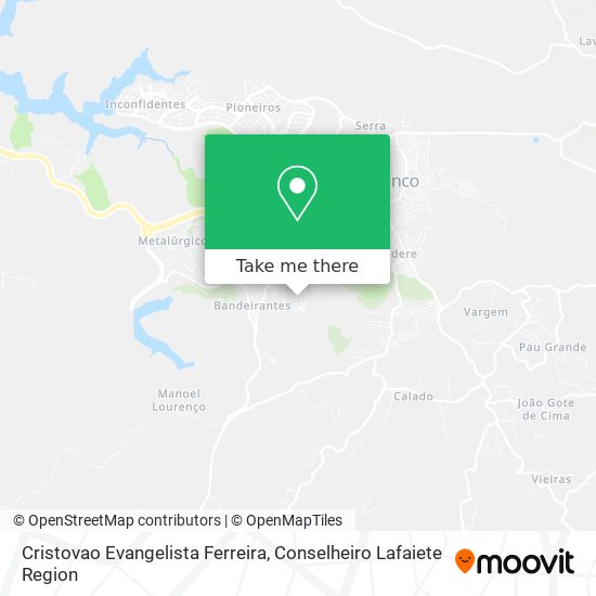 Cristovao Evangelista Ferreira map