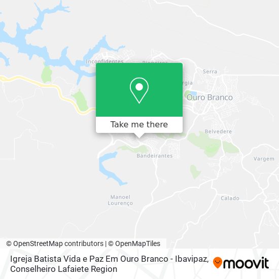 Igreja Batista Vida e Paz Em Ouro Branco - Ibavipaz map