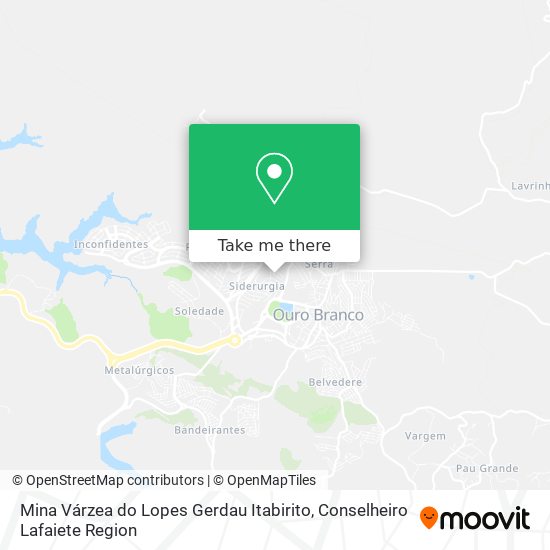 Mina Várzea do Lopes Gerdau Itabirito map