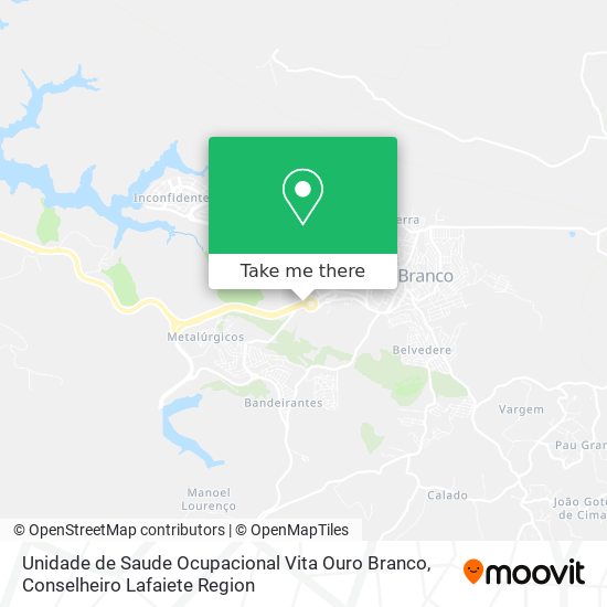 Mapa Unidade de Saude Ocupacional Vita Ouro Branco