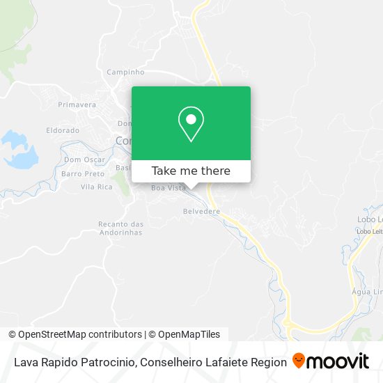 Lava Rapido Patrocinio map