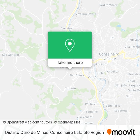 Distrito Ouro de Minas map