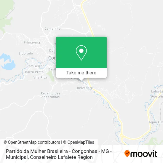 Partido da Mulher Brasileira - Congonhas - MG - Municipal map