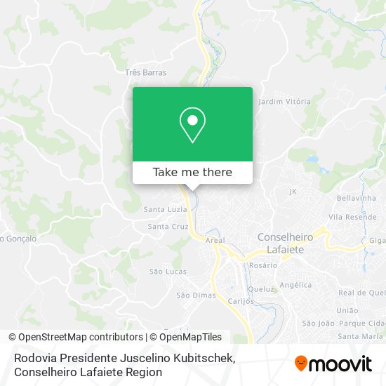 Mapa Rodovia Presidente Juscelino Kubitschek