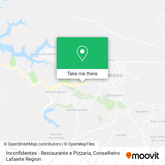 Mapa Inconfidentes - Restaurante e Pizzaria