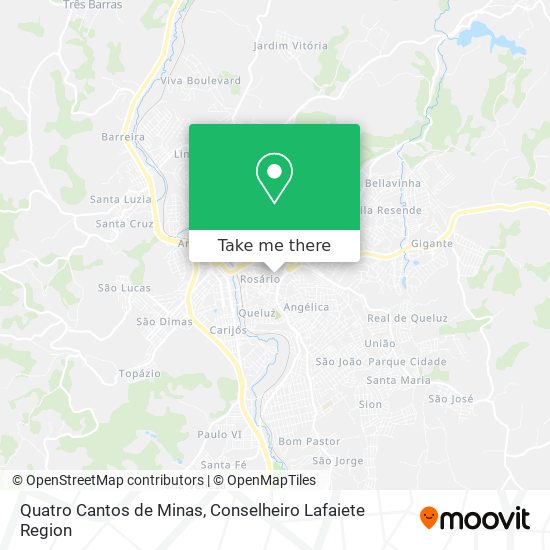 Mapa Quatro Cantos de Minas