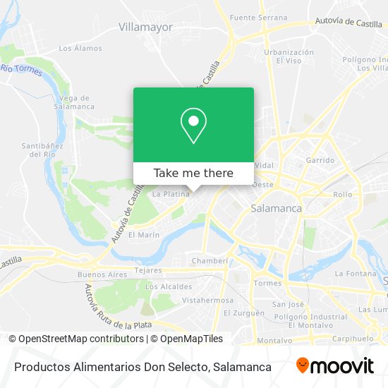 Productos Alimentarios Don Selecto map