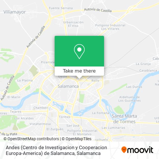 Andes (Centro de Investigacion y Cooperacion Europa-America) de Salamanca map