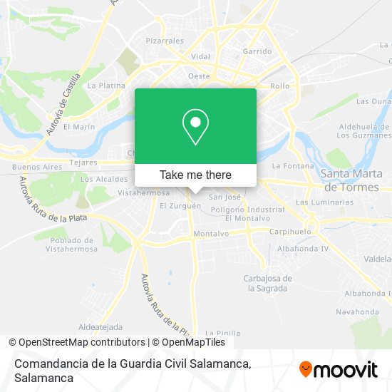 Comandancia de la Guardia Civil Salamanca map