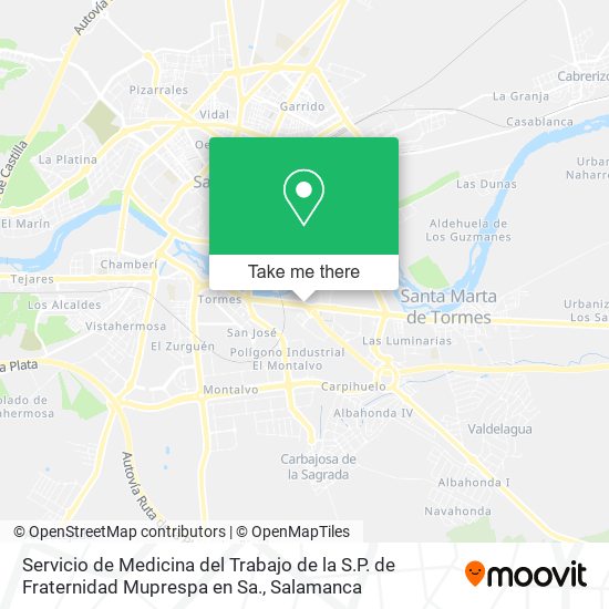 Servicio de Medicina del Trabajo de la S.P. de Fraternidad Muprespa en Sa. map