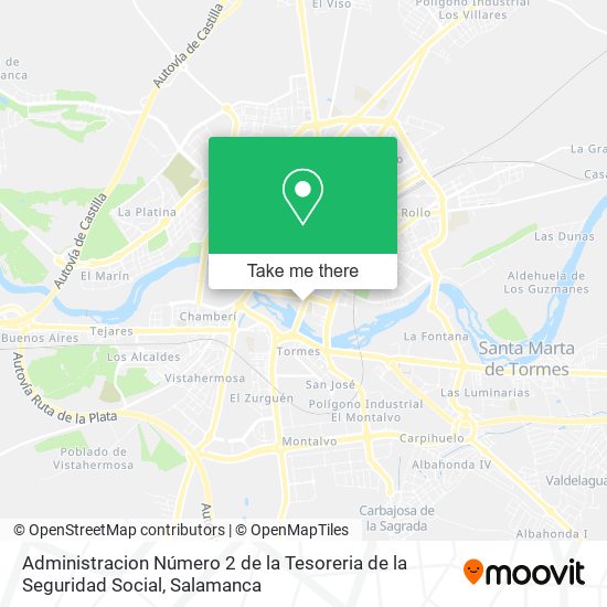 Administracion Número 2 de la Tesoreria de la Seguridad Social map