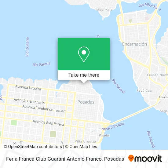 Feria Franca Club Guaraní Antonio Franco map