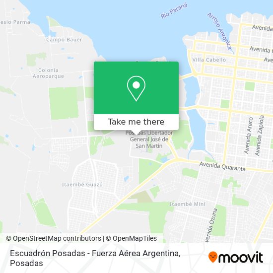 Mapa de Escuadrón Posadas - Fuerza Aérea Argentina
