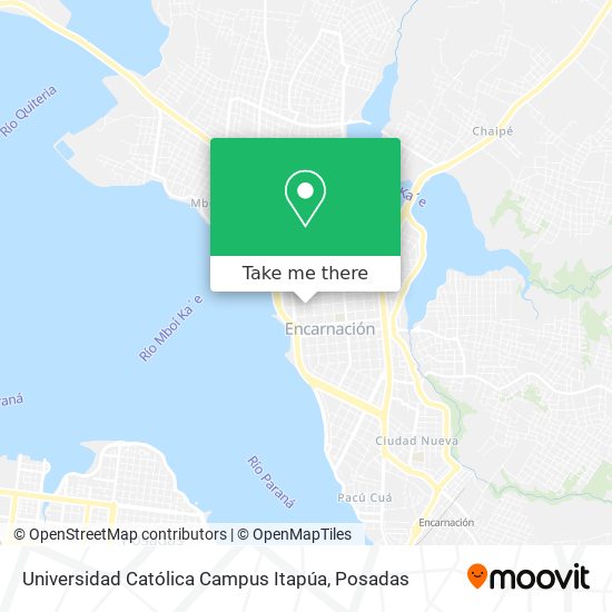 Mapa de Universidad Católica Campus Itapúa