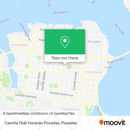 Cancha Club Huracán Posadas map