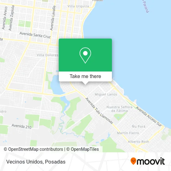 Vecinos Unidos map