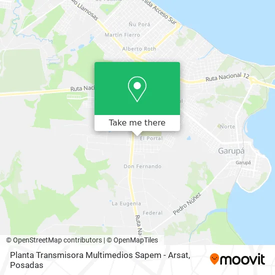 Planta Transmisora Multimedios Sapem - Arsat map