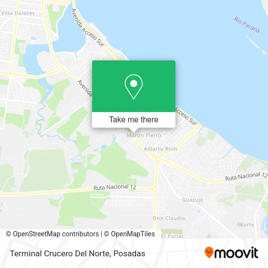 Mapa de Terminal Crucero Del Norte