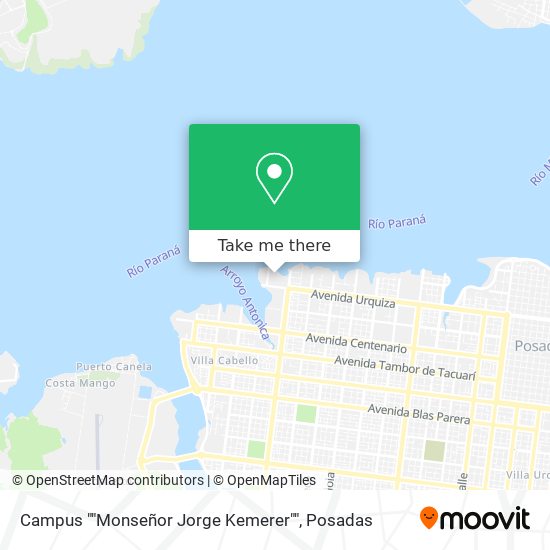 Campus ""Monseñor Jorge Kemerer"" map