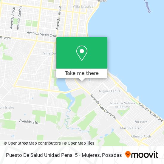 Puesto De Salud Unidad Penal 5 - Mujeres map