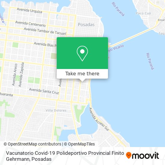 Vacunatorio Covid-19 Polideportivo Provincial Finito Gehrmann map