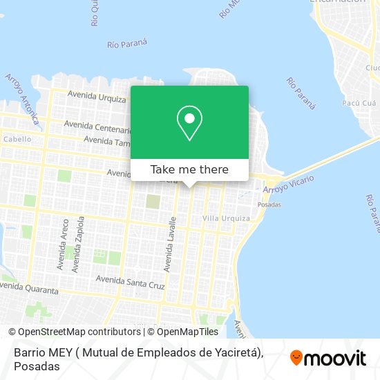 Barrio MEY ( Mutual de Empleados de Yaciretá) map