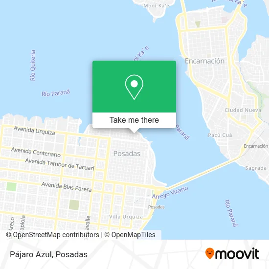 Pájaro Azul map