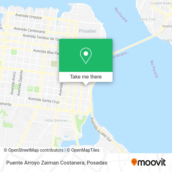 Puente Arroyo Zaiman Costanera map