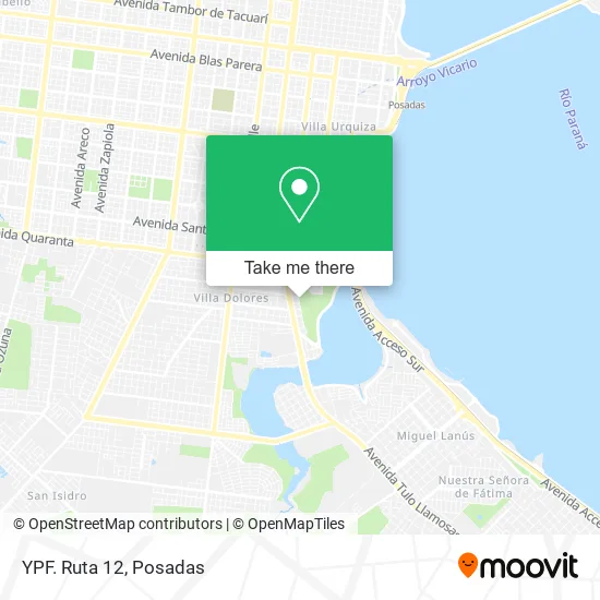 YPF. Ruta 12 map