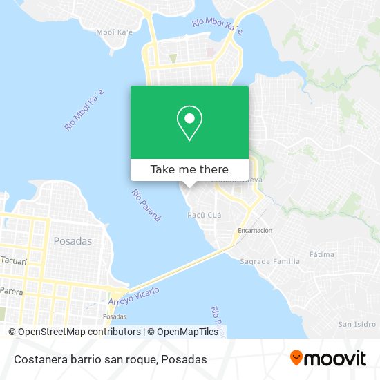 Costanera barrio san roque map