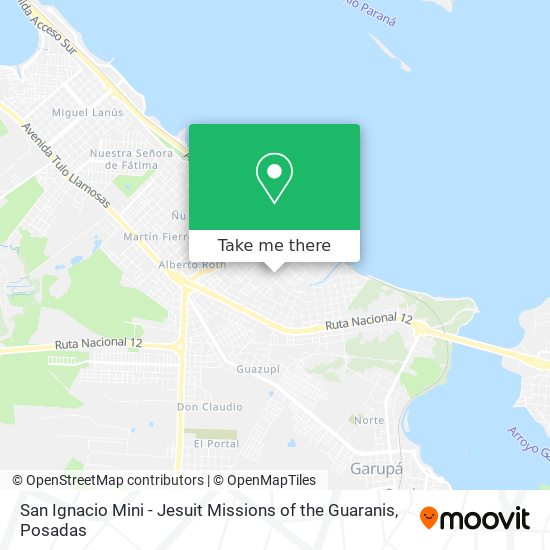 San Ignacio Mini - Jesuit Missions of the Guaranis map