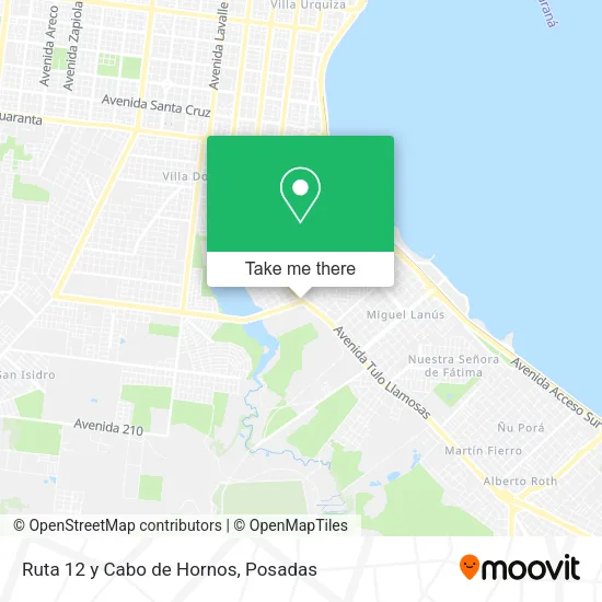 Ruta 12 y Cabo de Hornos map