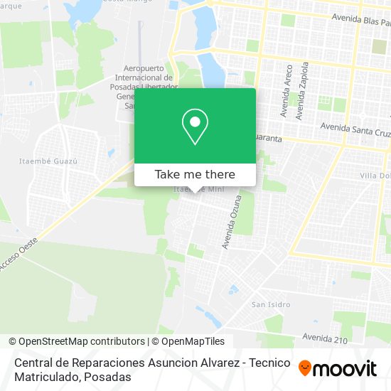 Mapa de Central de Reparaciones Asuncion Alvarez - Tecnico Matriculado