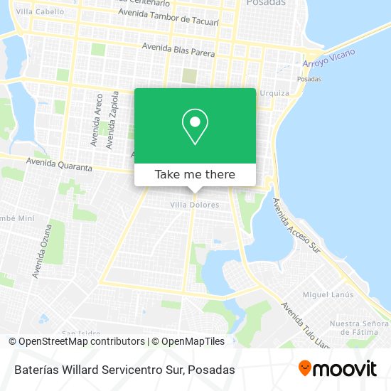 Baterías Willard Servicentro Sur map