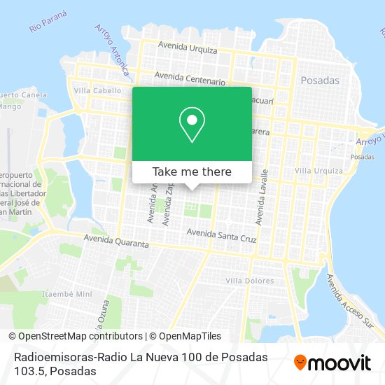 Radioemisoras-Radio La Nueva 100 de Posadas 103.5 map