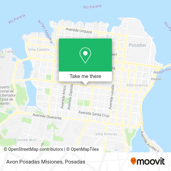 Avon Posadas Misiones map