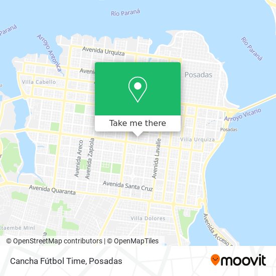 Mapa de Cancha Fútbol Time