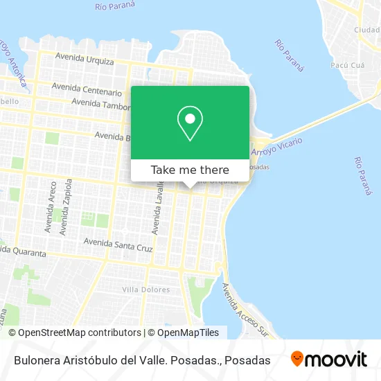 Mapa de Bulonera Aristóbulo del Valle. Posadas.