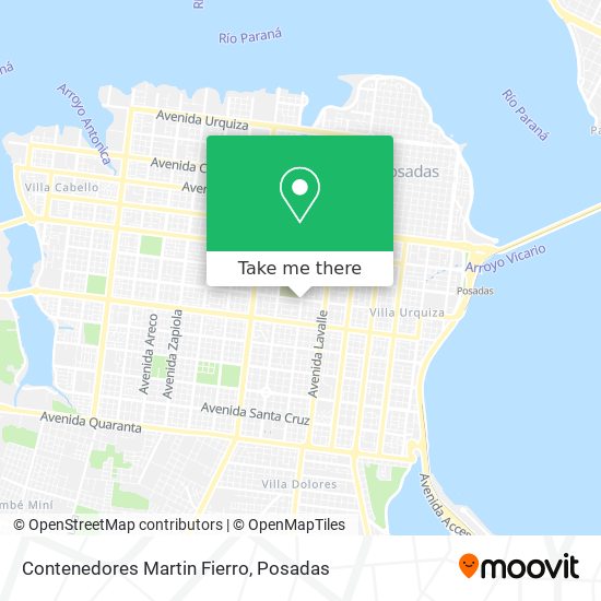 Contenedores Martin Fierro map