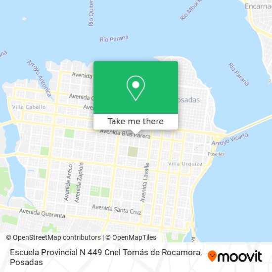 Mapa de Escuela Provincial N 449 Cnel Tomás de Rocamora