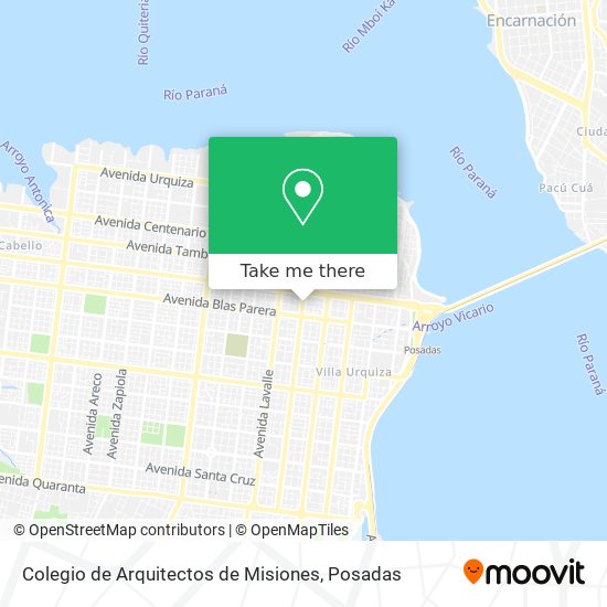 Mapa de Colegio de Arquitectos de Misiones