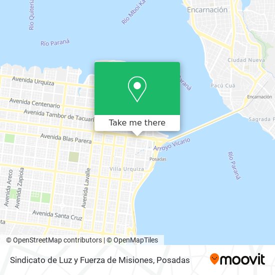 Sindicato de Luz y Fuerza de Misiones map