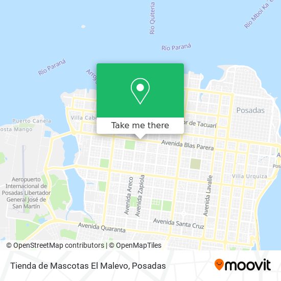 Tienda de Mascotas El Malevo map