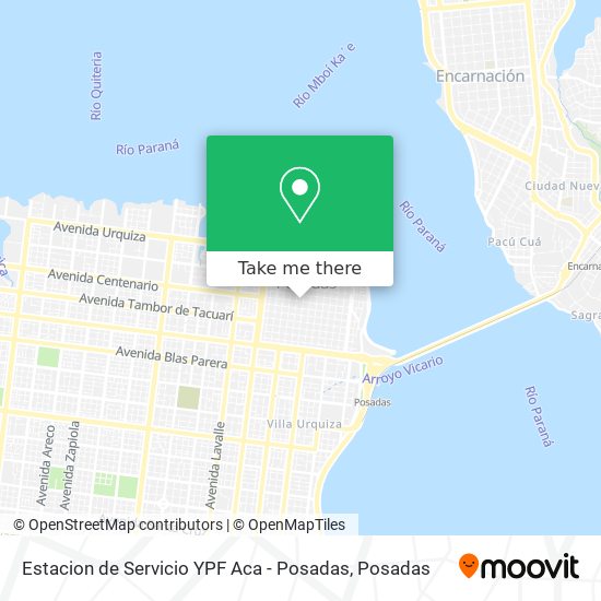 Mapa de Estacion de Servicio YPF Aca - Posadas